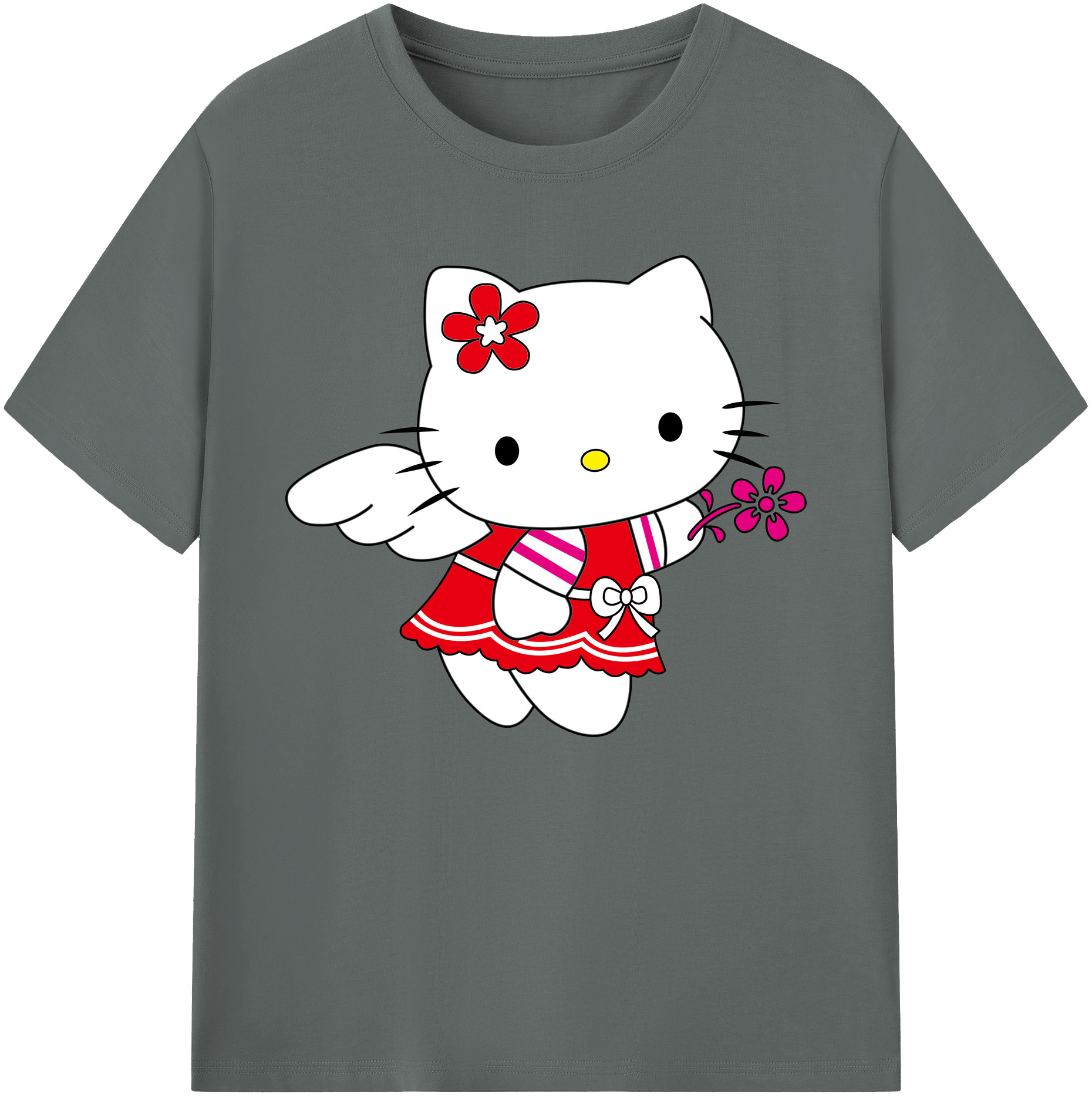 （画像用） Hello Kitty ハローキティ 綿100％ メンズ半袖Tシャツ｜肌触りやわらか＆通気性